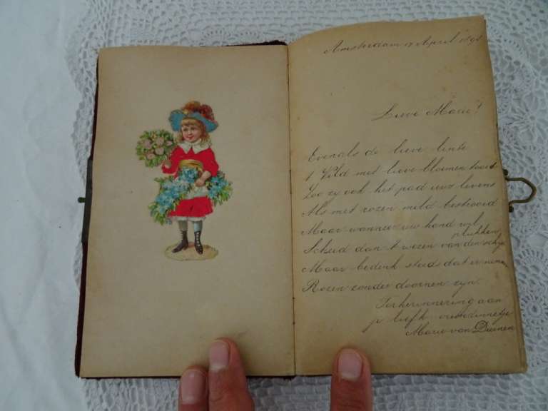 Antiek poeziealbum uit 1898