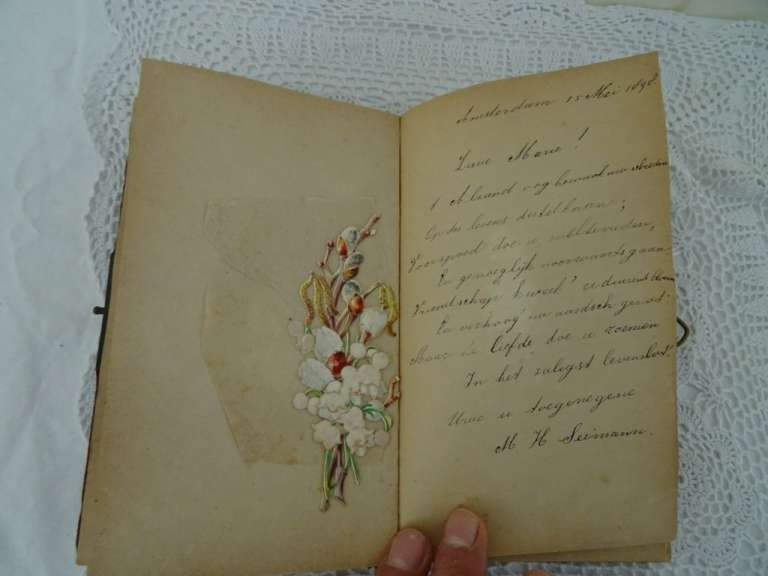Antiek poeziealbum uit 1898