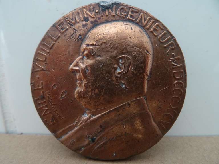 Antieke plaquette Emile Vuillemin ingenieur MDCCCXCV