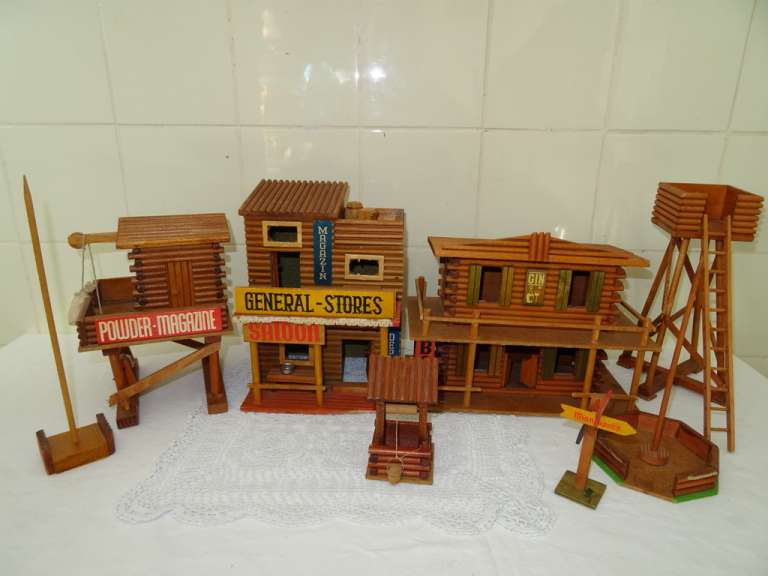 Vintage houten cowboy gebouwen