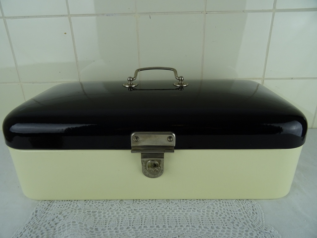 Antieke geëmailleerde broodtrommel - Afbeelding 3