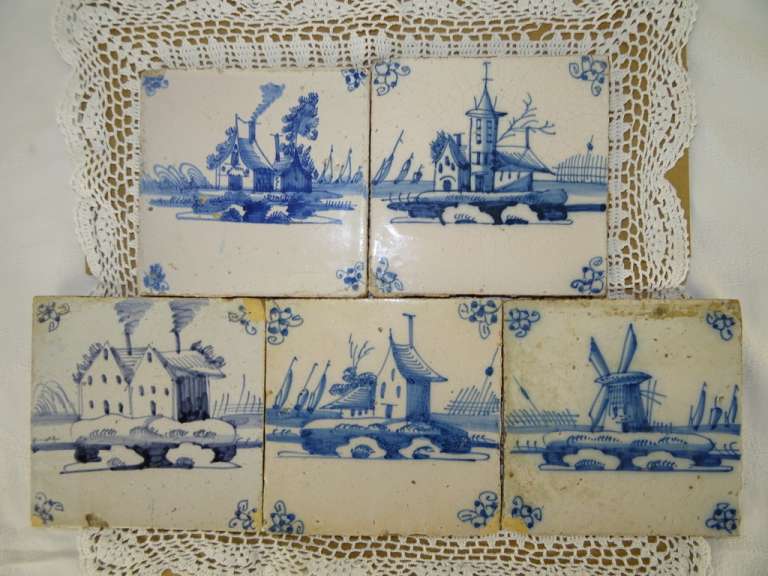 Collectie tegels Delfts blauw