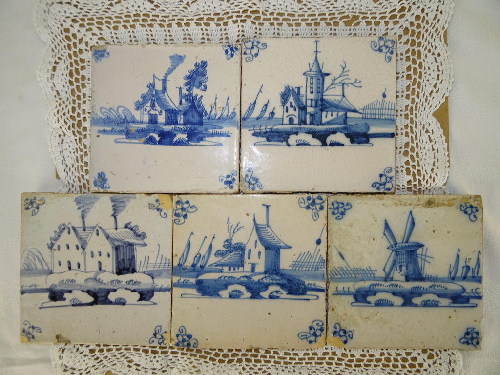 Collectie tegels Delfts blauw