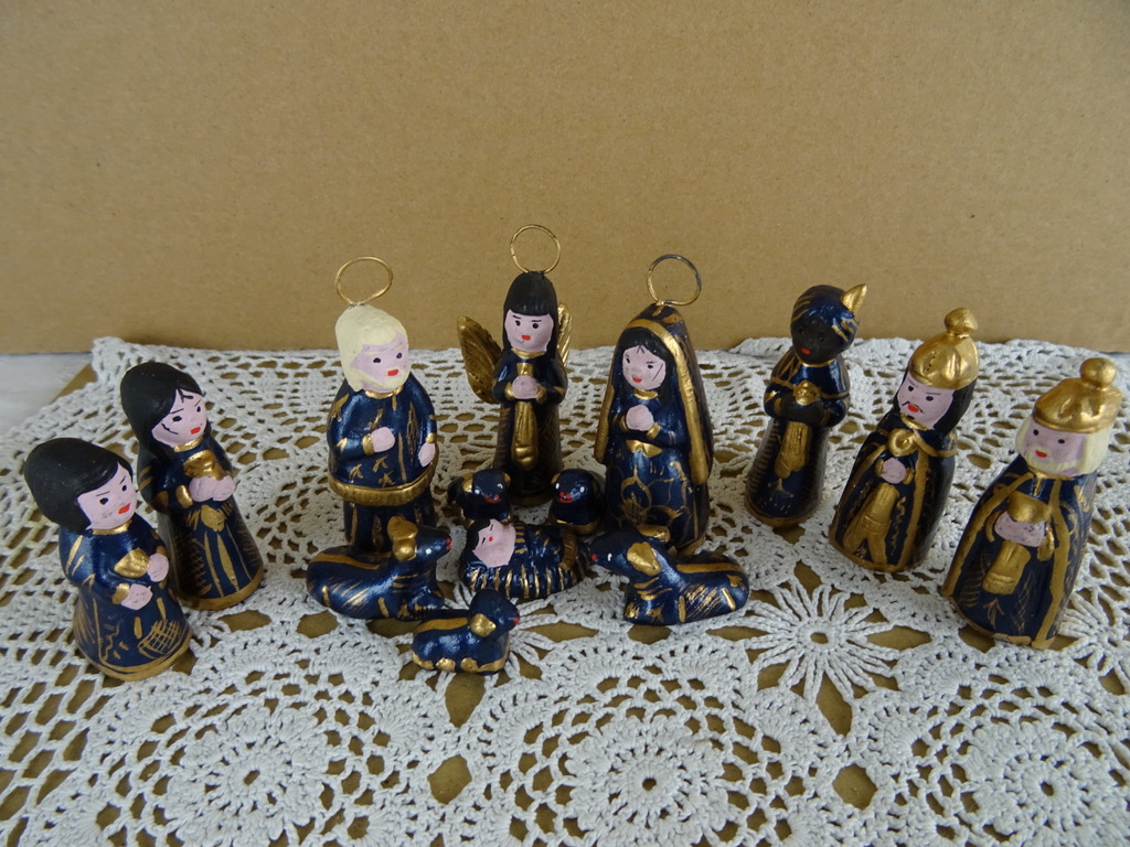 Aardewerk miniatuur kerstgroep