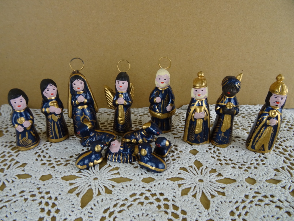 Aardewerk miniatuur kerstgroep - Afbeelding 2