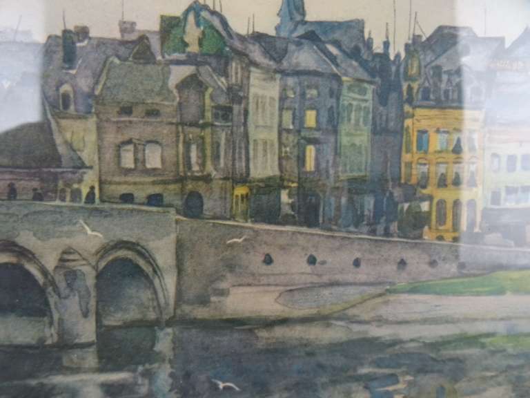 Maastricht Maas met Maasbrug Cees Bolding 1938