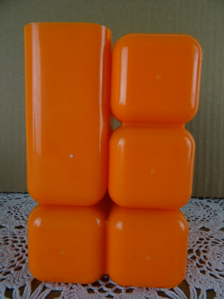 Vintage oranje Space Age pennenbak - Afbeelding 5