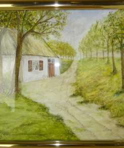 Vintage tekening Landweggetje L. J. Rey