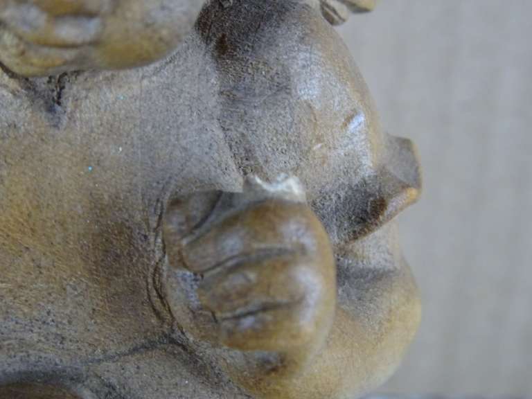Antiek beeldje Meisje met gans