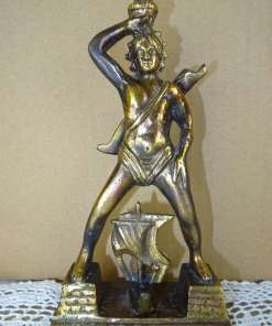 Vintage bronzen beeldje Kolossus van Rhodos