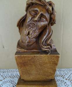 Antieke houten buste Jezus Christus