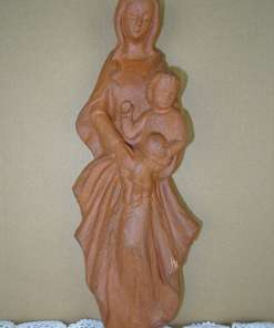 Antiek terracotta reliëf Heilige Maria