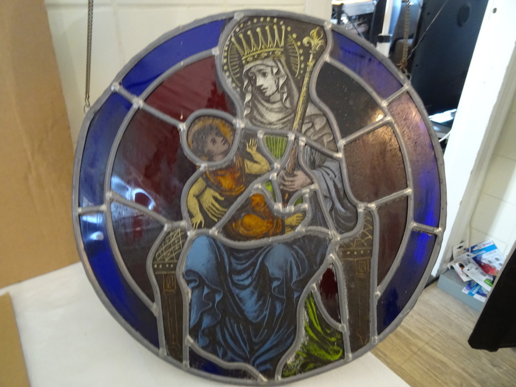 Antiek glas in lood Heilige Maria Sterre der Zee - Afbeelding 7