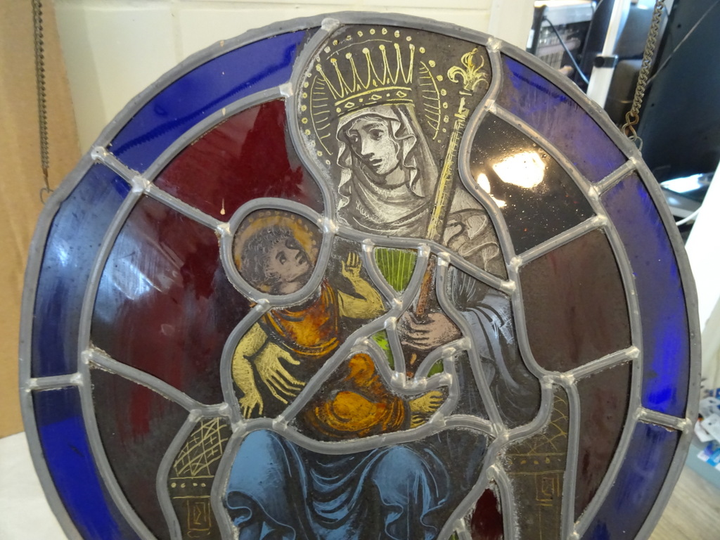Antiek glas in lood Heilige Maria Sterre der Zee - Afbeelding 8