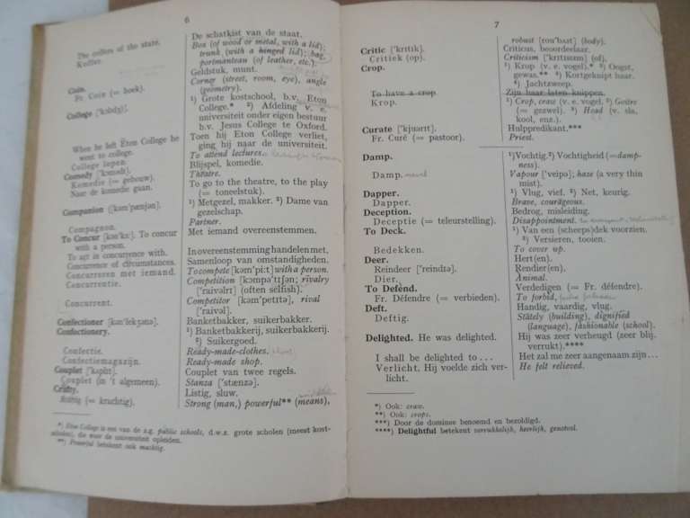 Antiek woordenboek uit 1930 Pitfalls