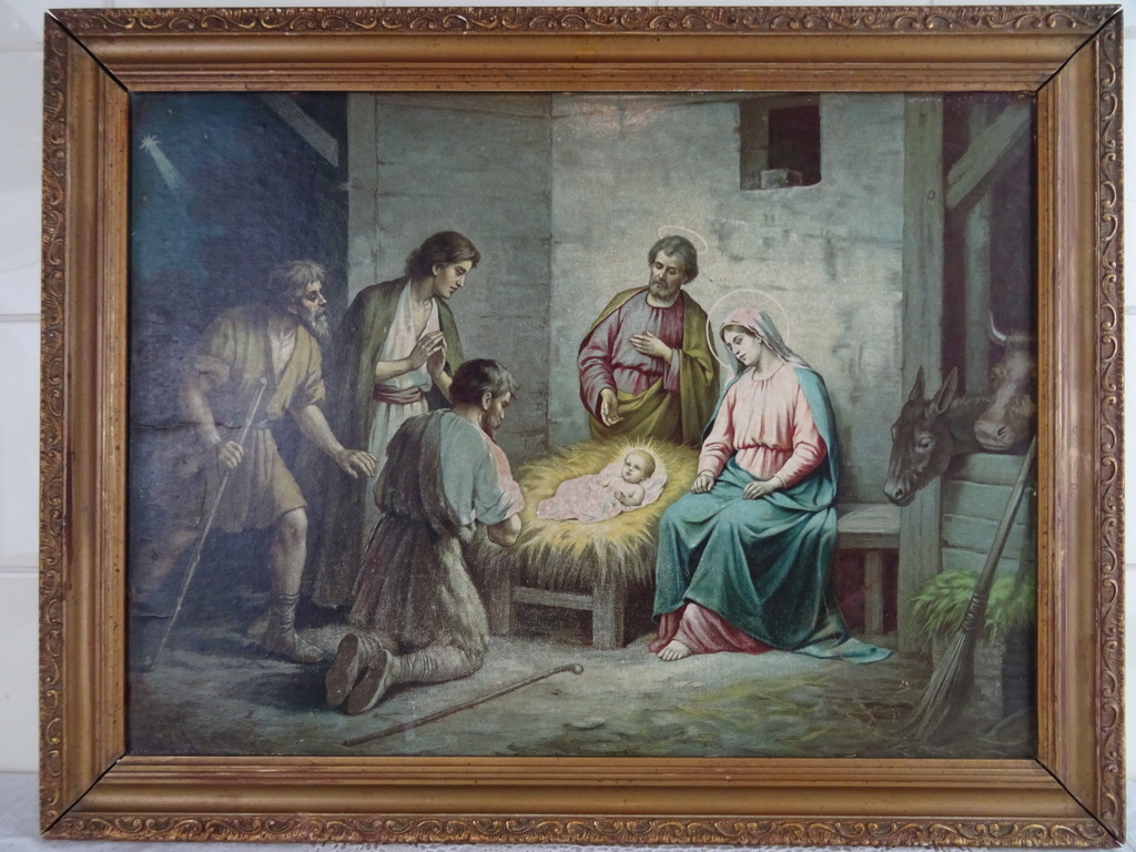 Antieke prent Heilige Familie