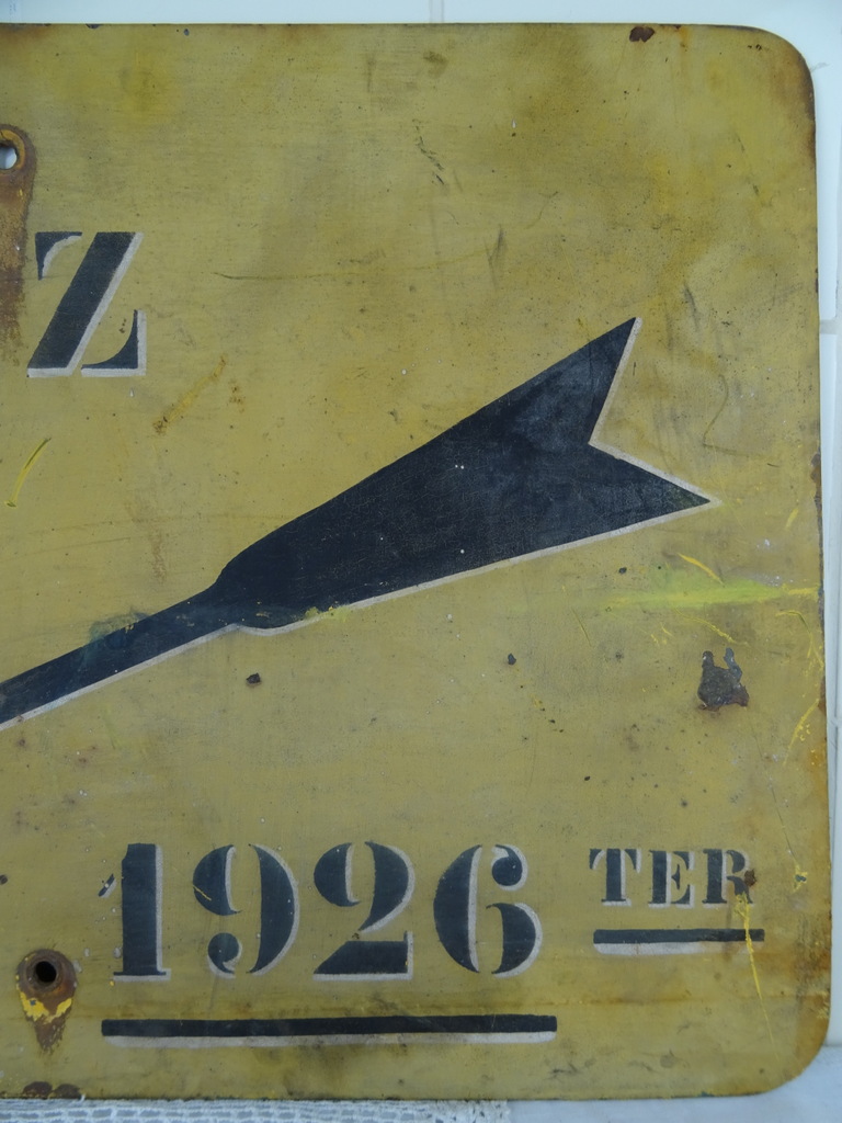 Antiek metalen bord déposez ici - Afbeelding 3