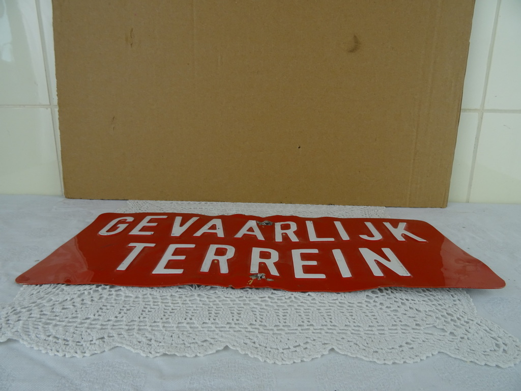 Vintage bord Gevaarlijk terrein - Afbeelding 2