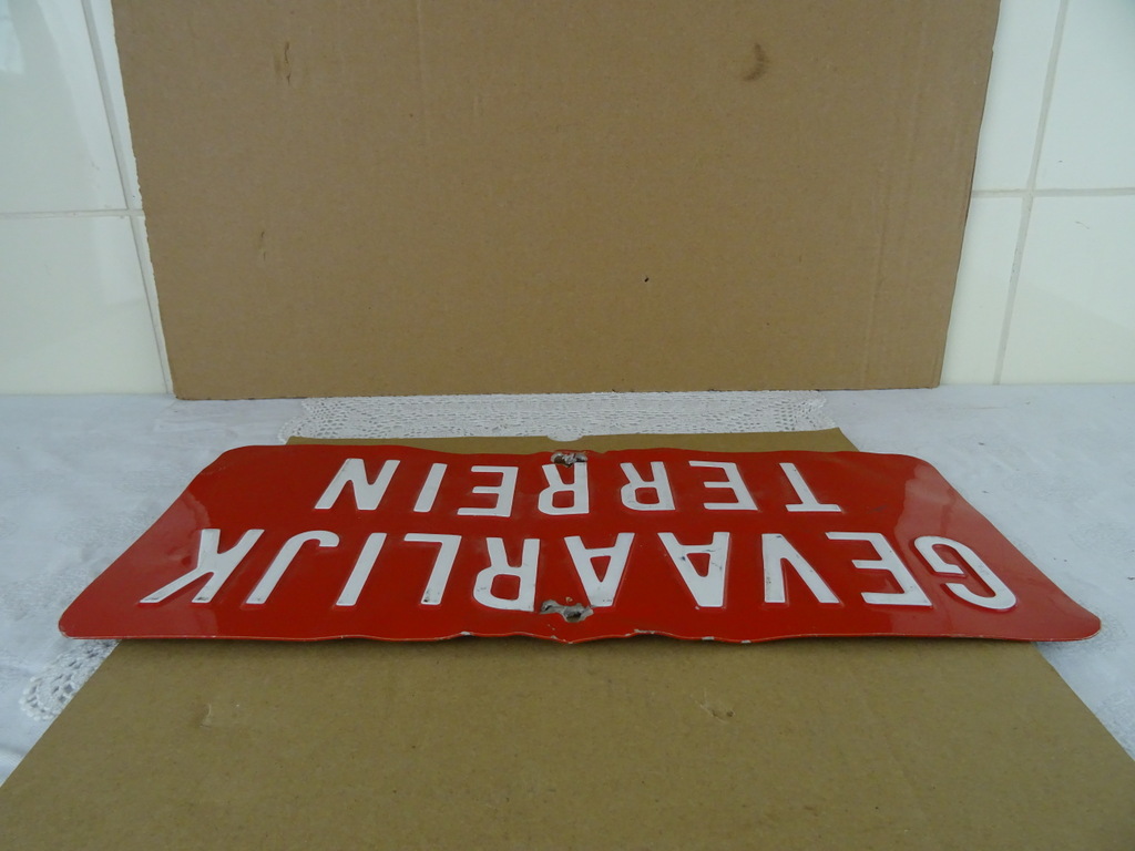Vintage bord Gevaarlijk terrein - Afbeelding 6