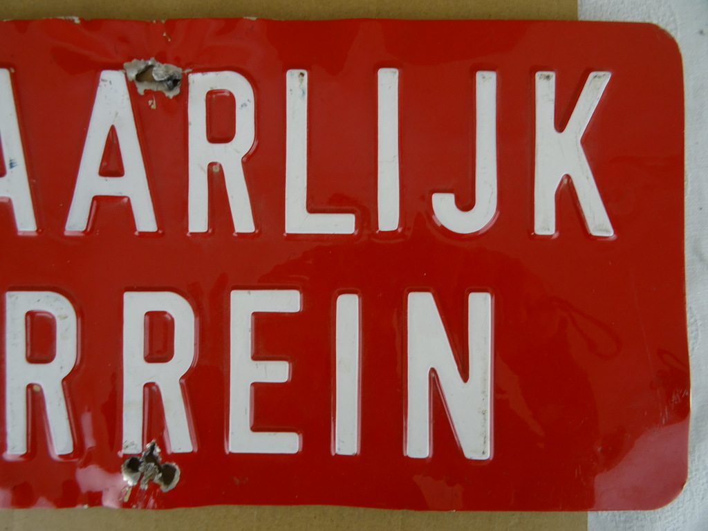 Vintage bord Gevaarlijk terrein - Afbeelding 12