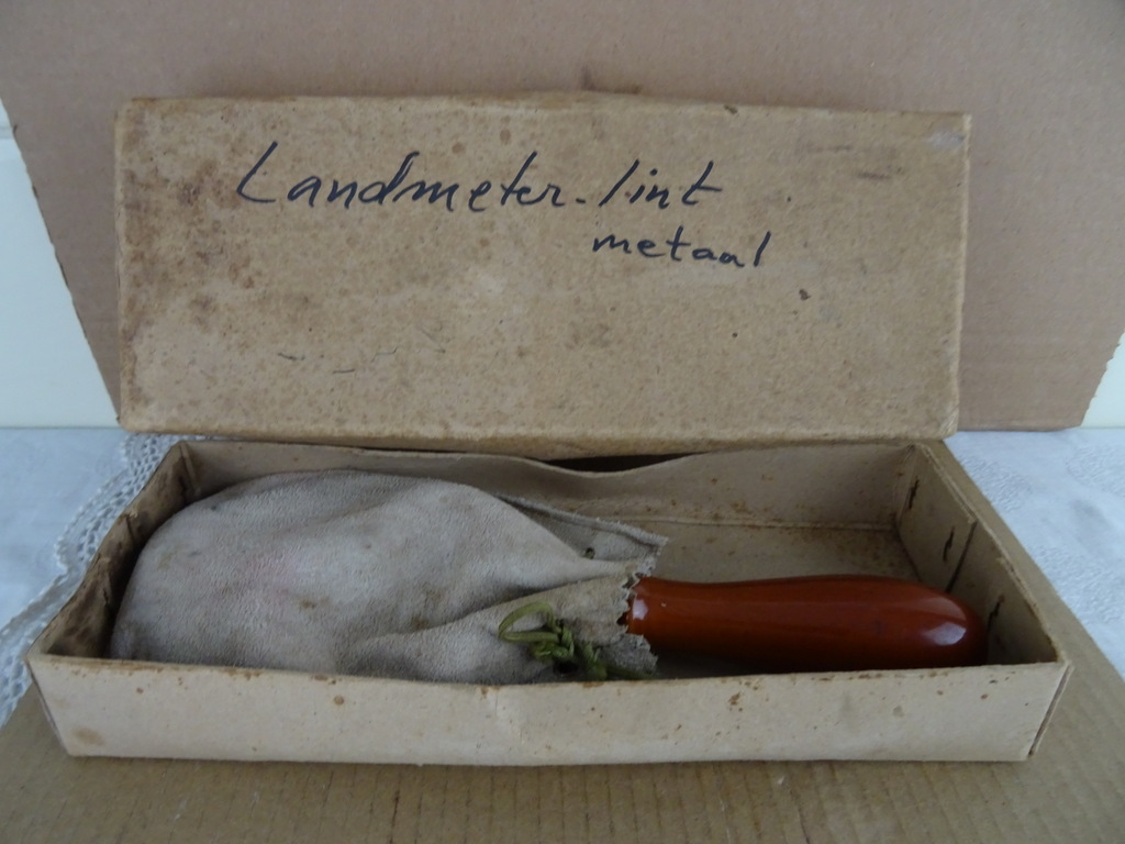 Antiek gereedschap landmeter lint - Afbeelding 14