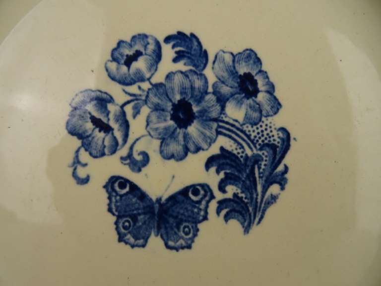 Antiek bordje Societe Ceramique Butterfly