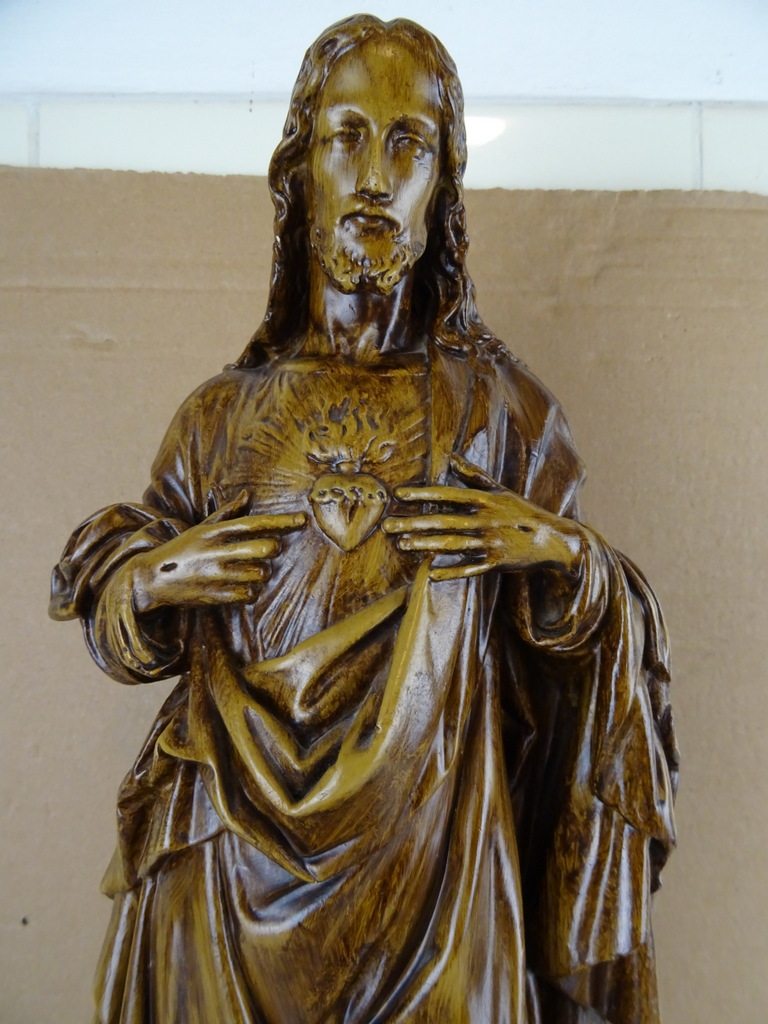 Antiek Jezusbeeld van 53 cm - Afbeelding 2