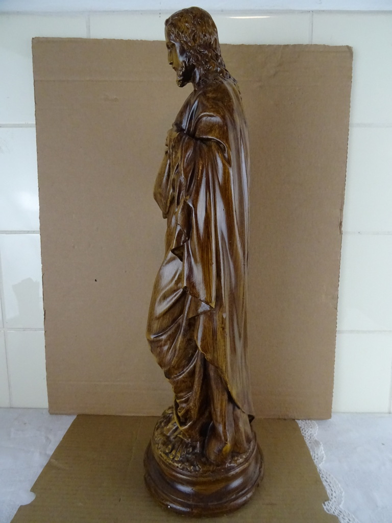 Antiek Jezusbeeld van 53 cm - Afbeelding 6