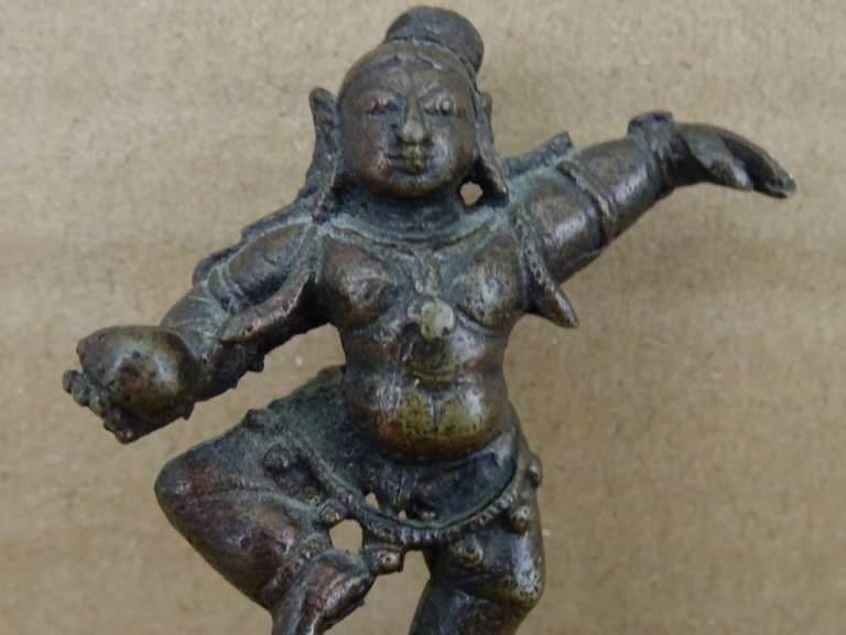 Antiek bronzen Krishna beeldje