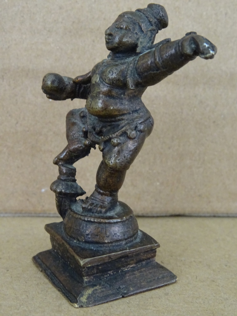 Antiek bronzen Krishna beeldje - Afbeelding 4