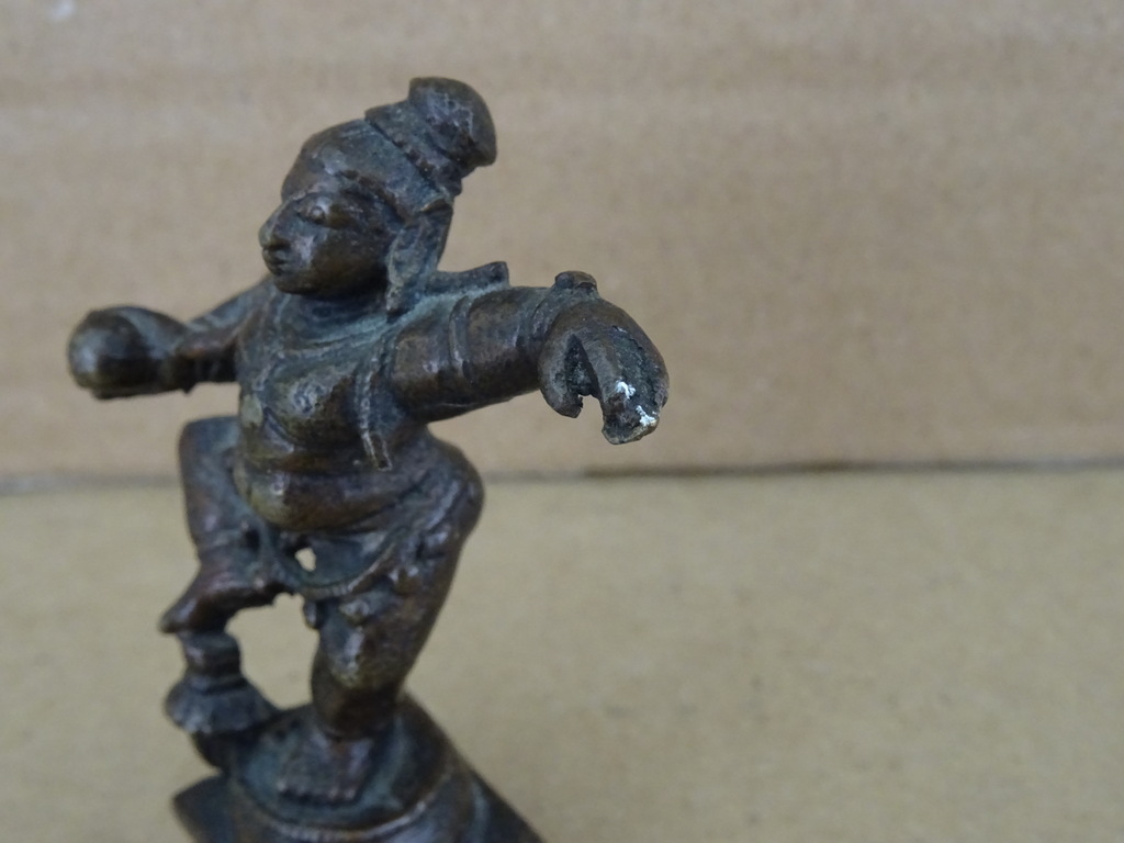 Antiek bronzen Krishna beeldje - Afbeelding 9