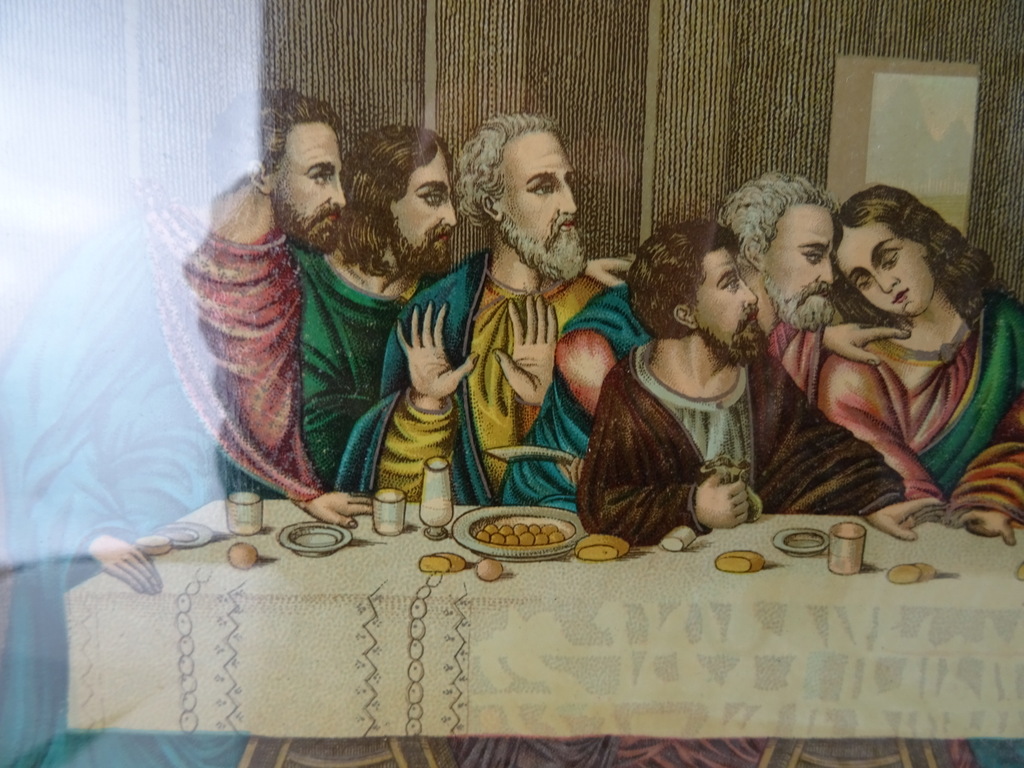 Antieke lijst met prent Laatste Avondmaal - Afbeelding 6