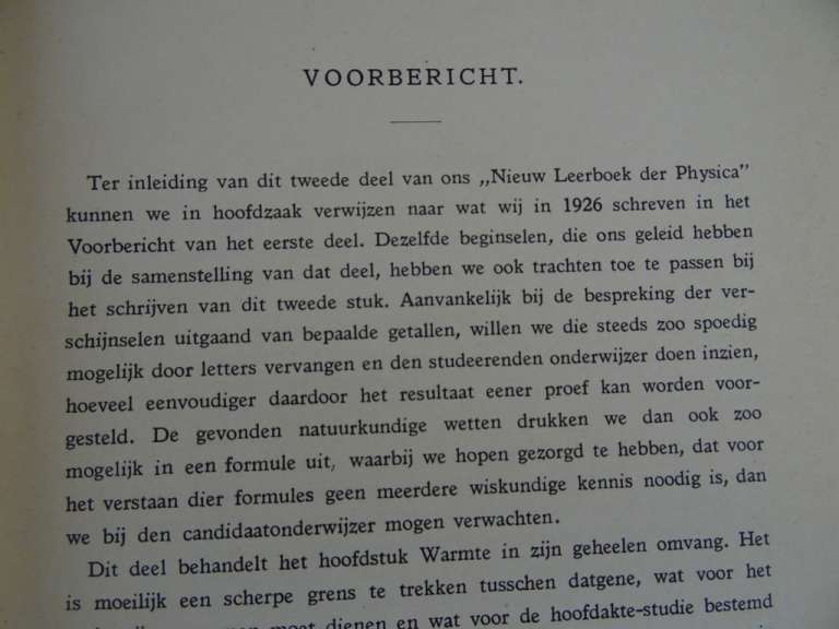 Antiek boek 1927 Nieuw leerboek der Physica