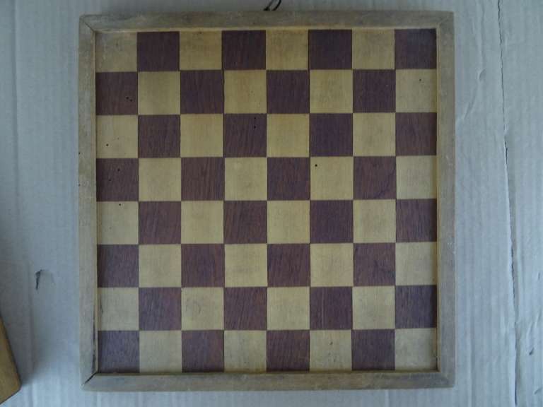 Vintage houten schaakspel
