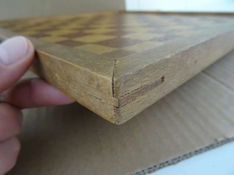 Vintage houten schaakspel