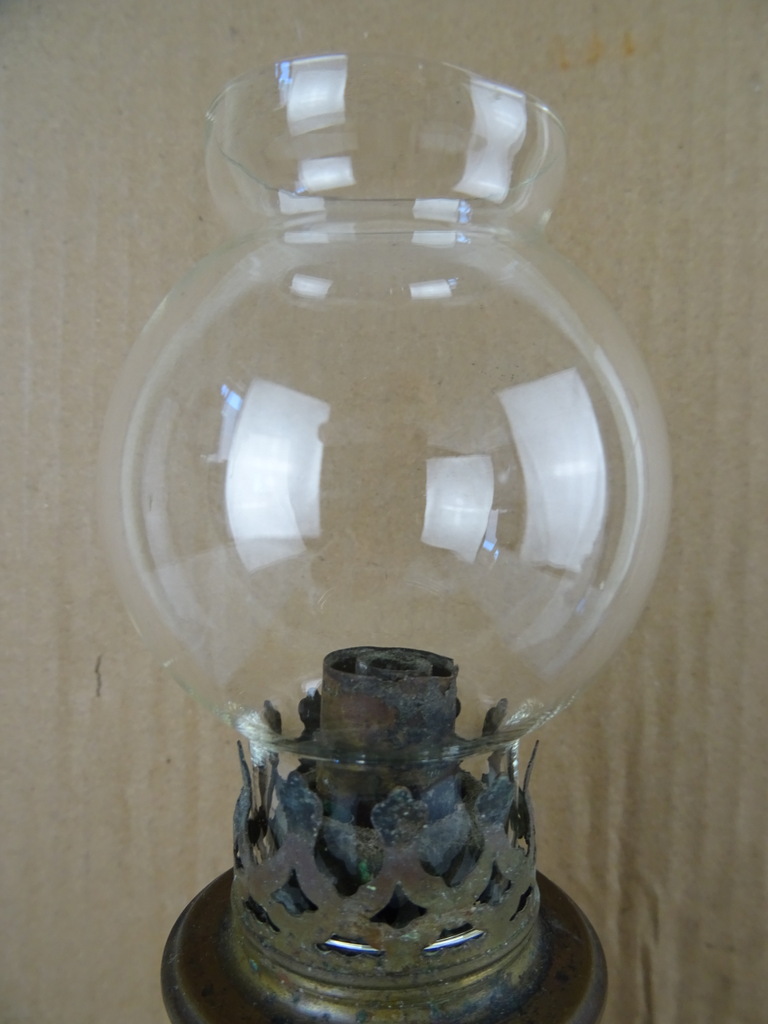 Antieke koperen olielamp 25.5 cm - Afbeelding 2