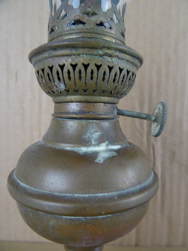 Antieke koperen olielamp 25.5 cm - Afbeelding 3