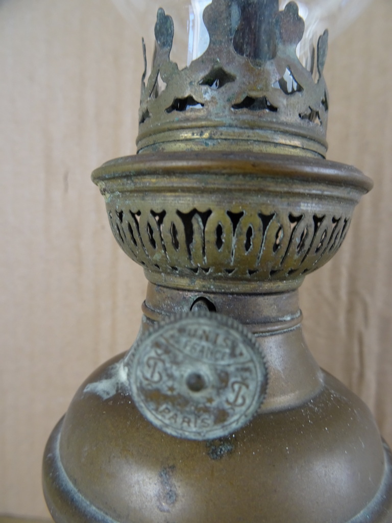 Antieke koperen olielamp 25.5 cm - Afbeelding 6