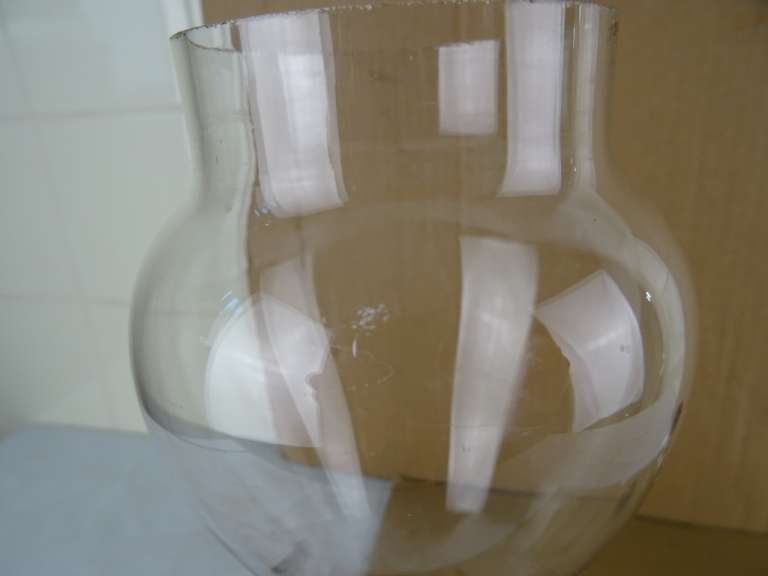 Antiek olielamp glas 30 cm