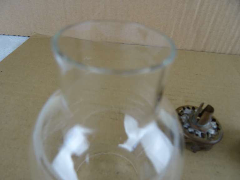 Antiek olielamp glas 30 cm