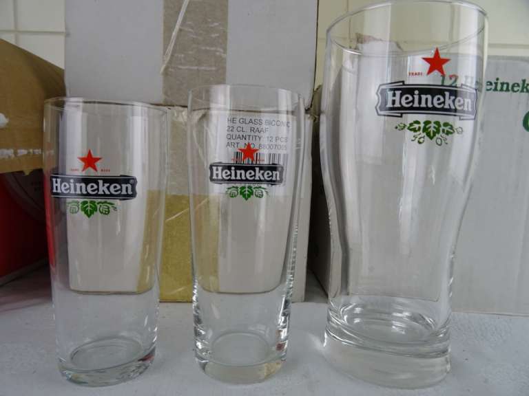 Collectie nieuwe Heineken bierglazen