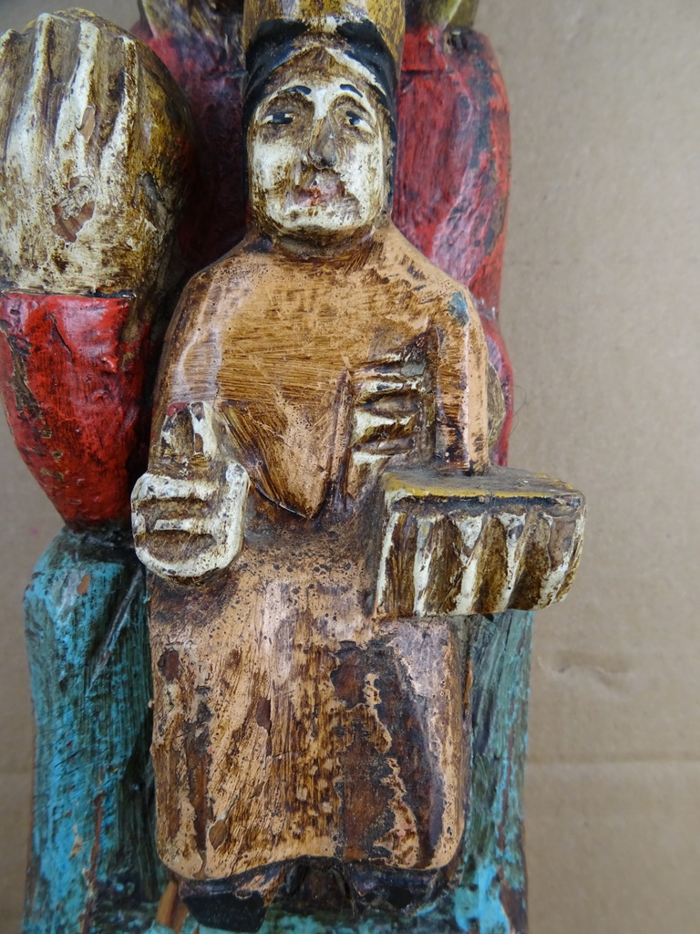 Antiek houten Mariabeeld - Afbeelding 3