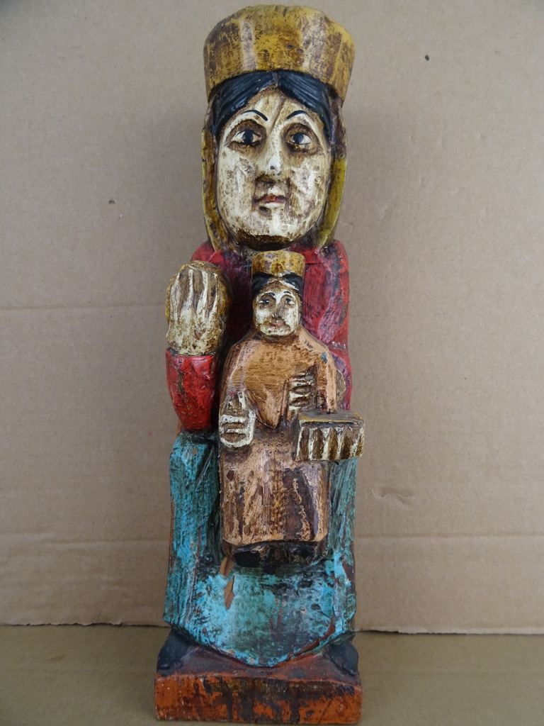 Antiek houten Mariabeeld - Afbeelding 5