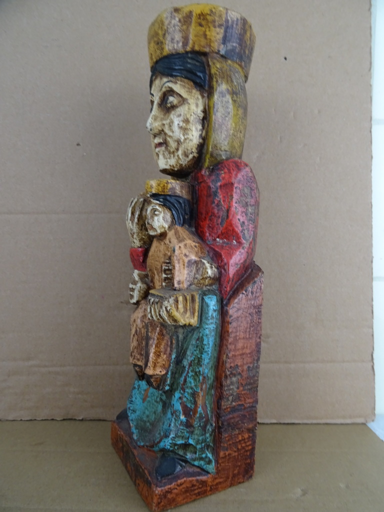 Antiek houten Mariabeeld - Afbeelding 6