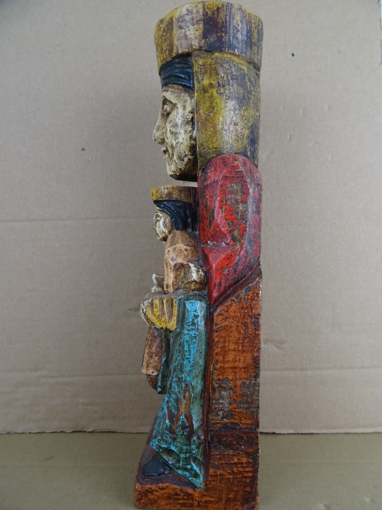 Antiek houten Mariabeeld - Afbeelding 7