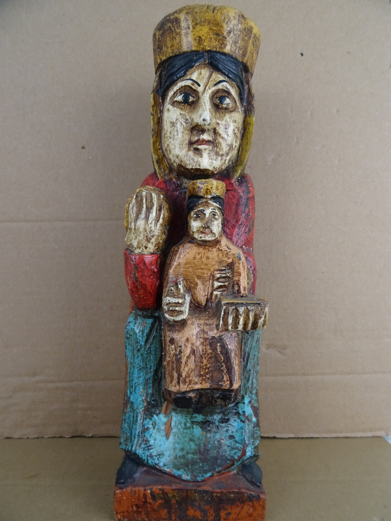 Antiek houten Mariabeeld - Afbeelding 18