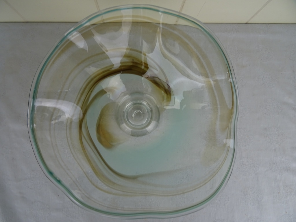 Antieke mondgeblazen glazen fruitschaal - Afbeelding 3