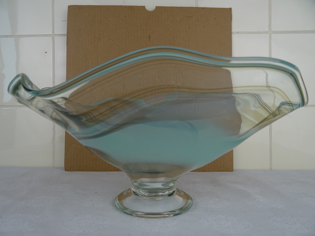 Antieke mondgeblazen glazen fruitschaal - Afbeelding 4