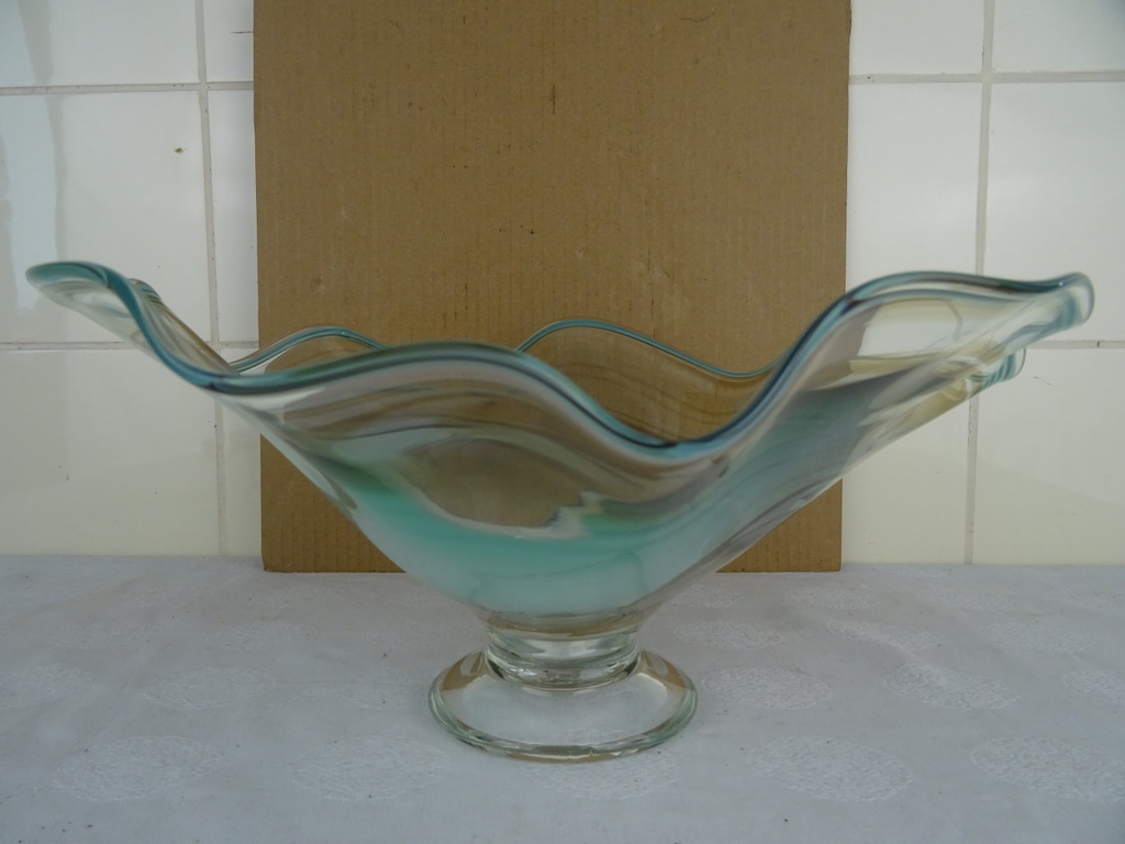 Antieke mondgeblazen glazen fruitschaal - Afbeelding 5