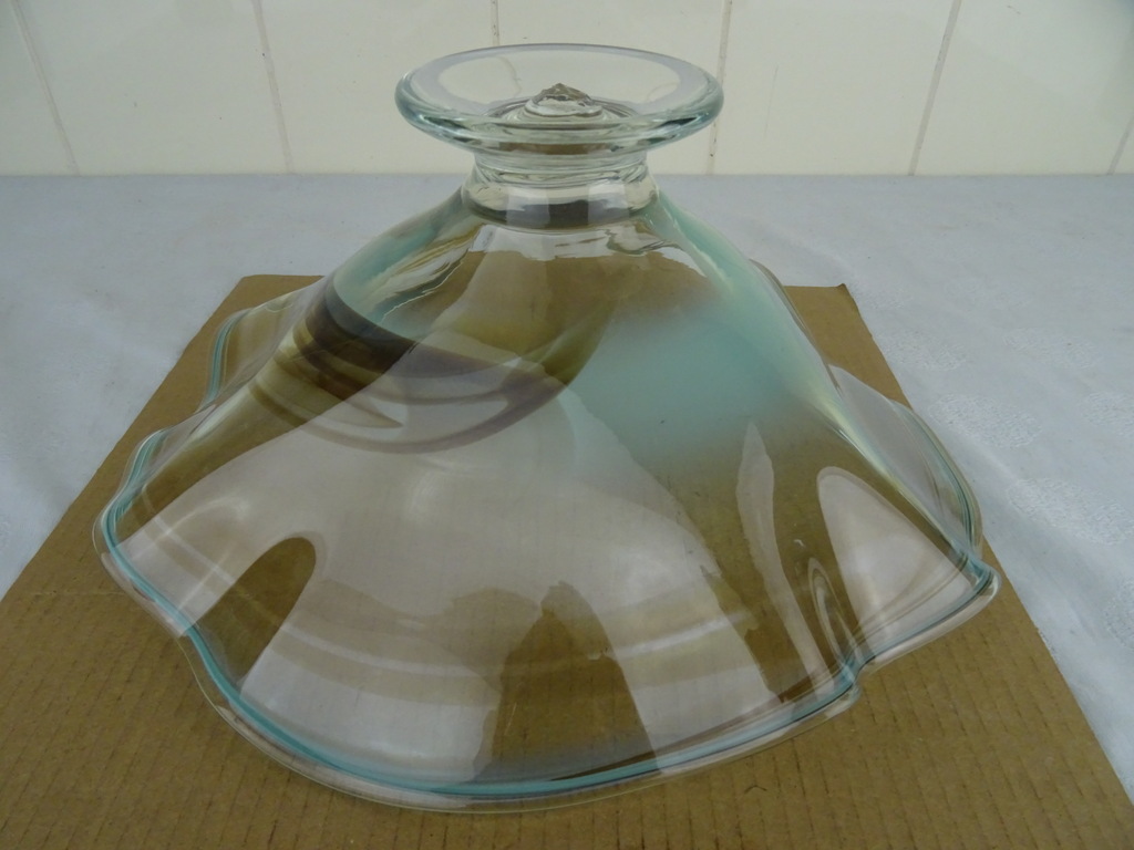 Antieke mondgeblazen glazen fruitschaal - Afbeelding 7
